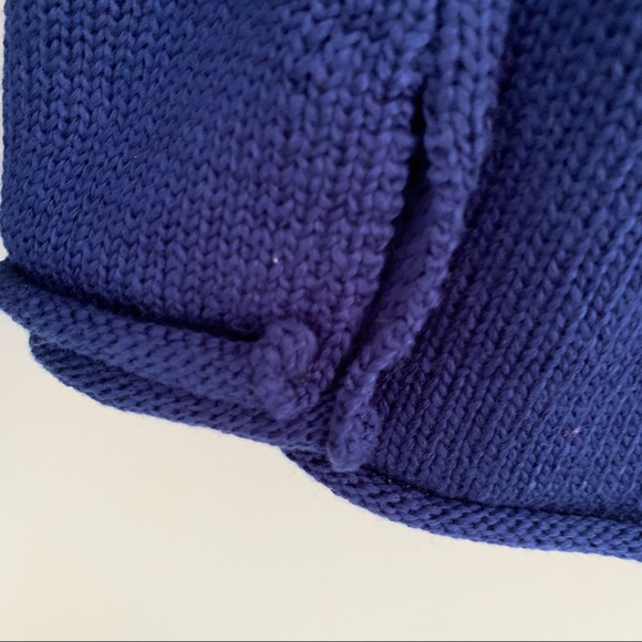 Marled sweater deep royal blue red USA knit design - Picture 5 of 9